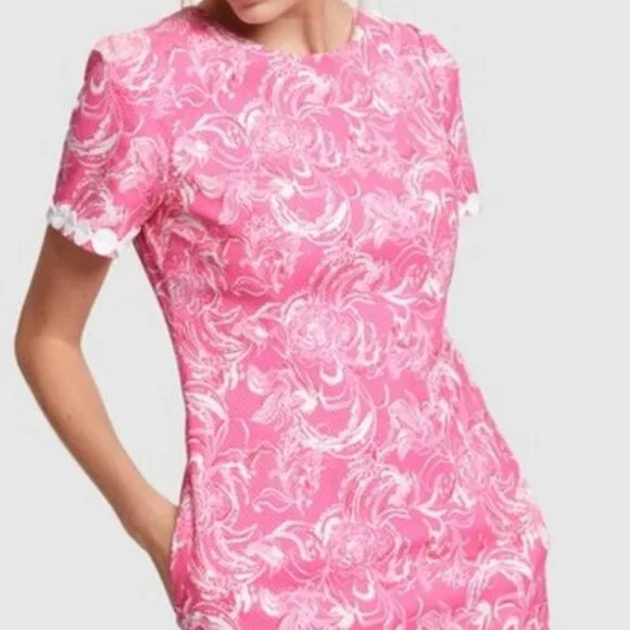 Lilly Pulitzer x GOOP Size 10 Gwyneth Shift Dress Hotty Pink Kiss Kiss - Sirens - Picture 12 of 16